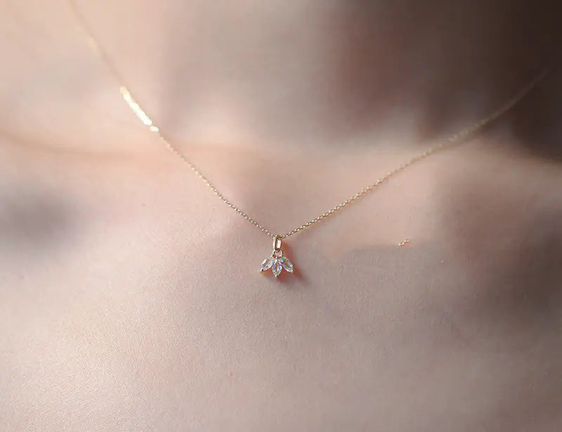 S925 Silver Plated 14K Gold French Minimalist Necklace