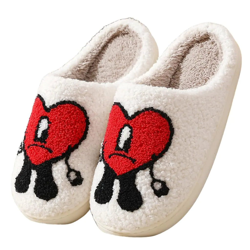 Fuzzy Bunny Love Slippers - Plush Warm Couples Footwear