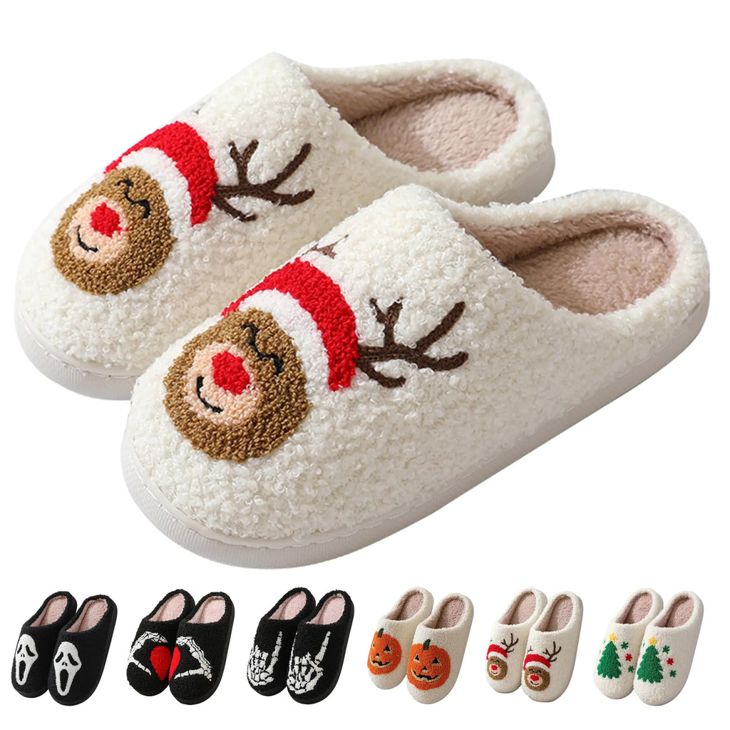 Festive Furry Holiday Slippers