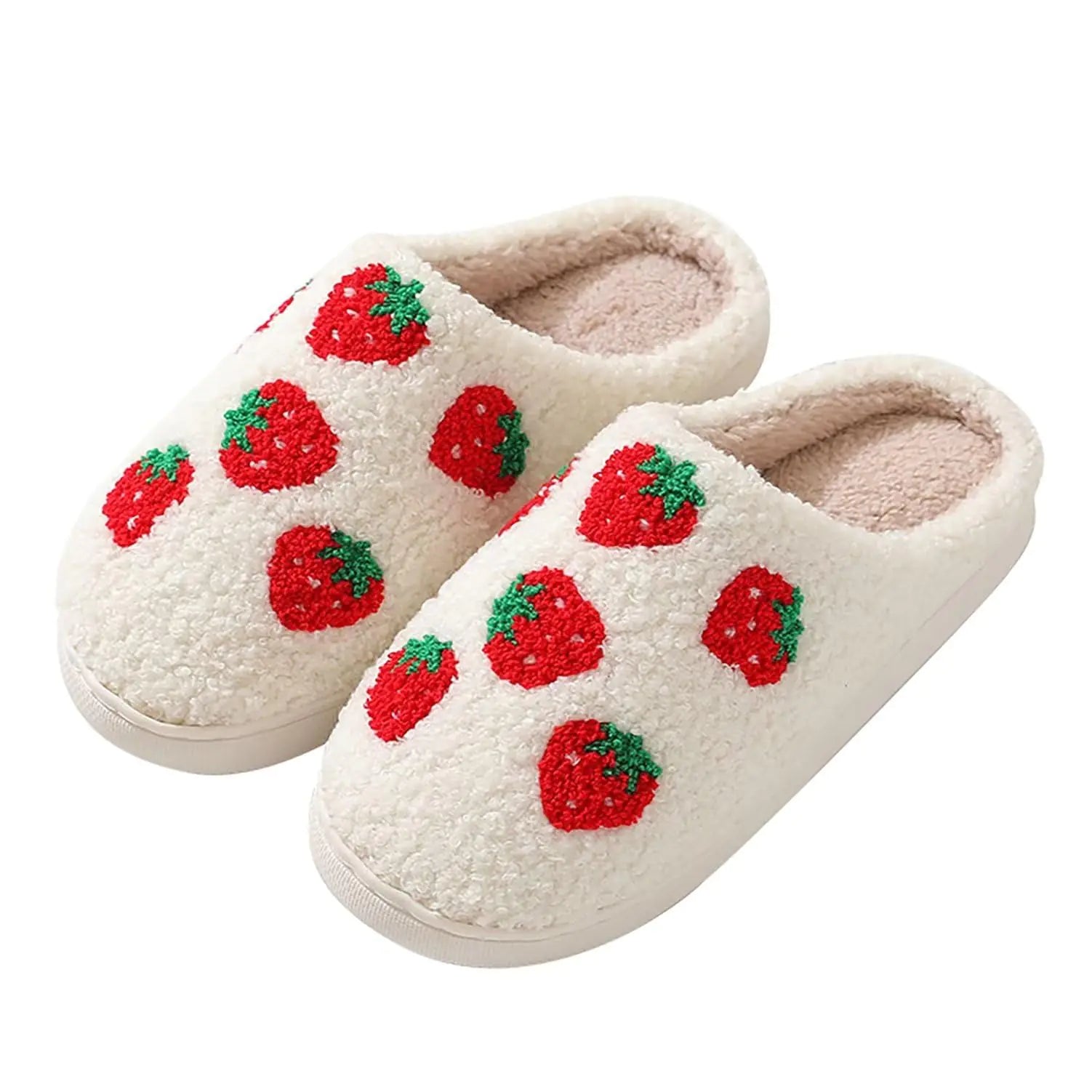 Fuzzy Strawberry Slippers